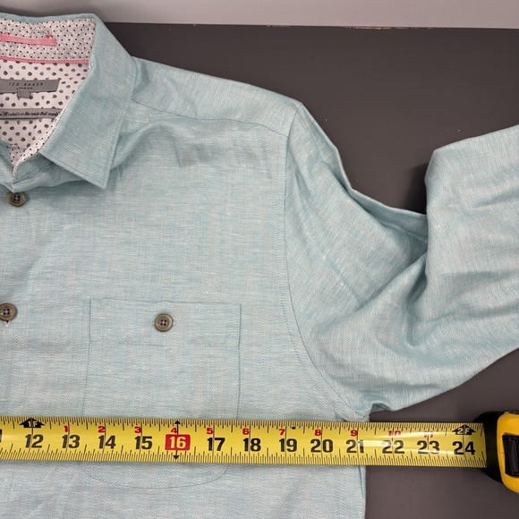 Ted Baker Romeos Men's Linen & Cotton Button-Up Shirt Lot Of 2 Ted Size 4 / US L - Picture 15 of 16